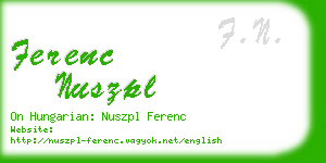 ferenc nuszpl business card